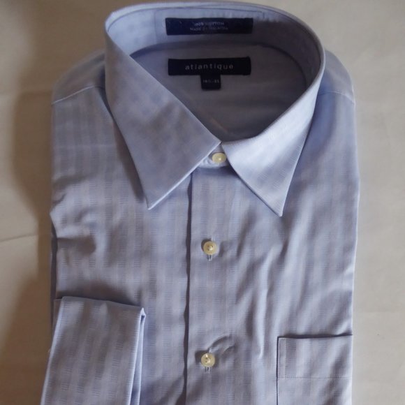 NEW WITH TAGS NORDSTROM ATLANTIQUE FRENCH CUFF LIGHT BLUE SHIRT 16 ½ 34/35 - Picture 1 of 5